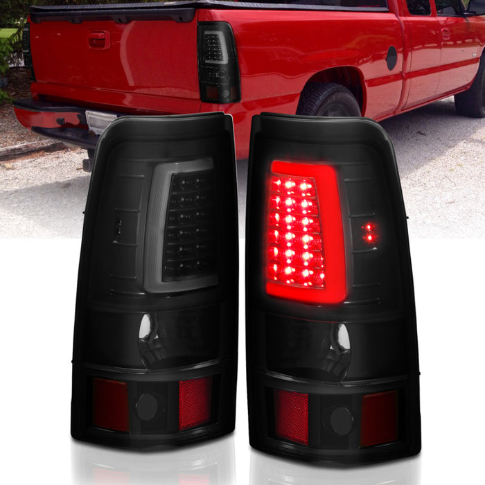 Anzo Fits 2003-2006 Chevy Silverado 1500 LED Taillights Plank Style Black