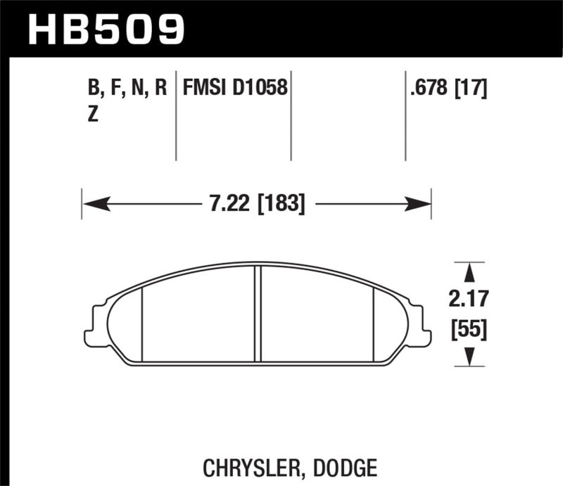 Fits Hawk 05 Chrysler 300C W/ Perf. And HD Suspension Performance Ceramic Street