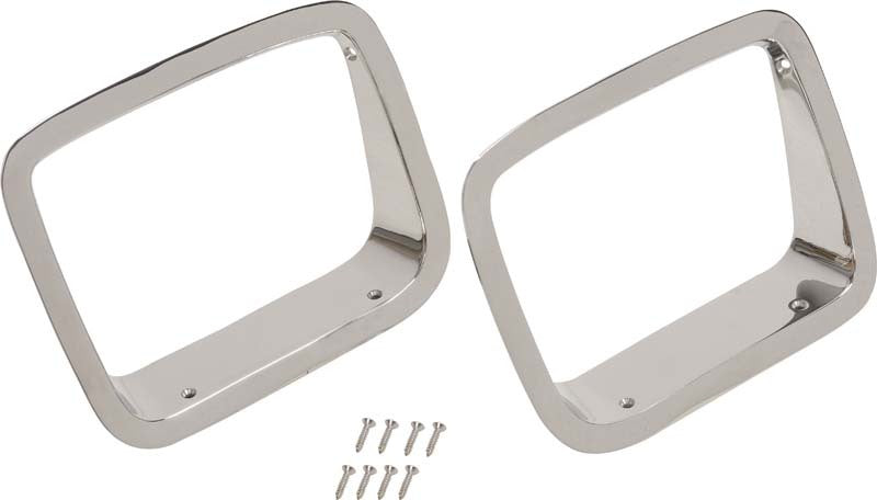 Kentrol Fits 87-95 Jeep Wrangler YJ Headlight Bezels Pair - Polished Silver