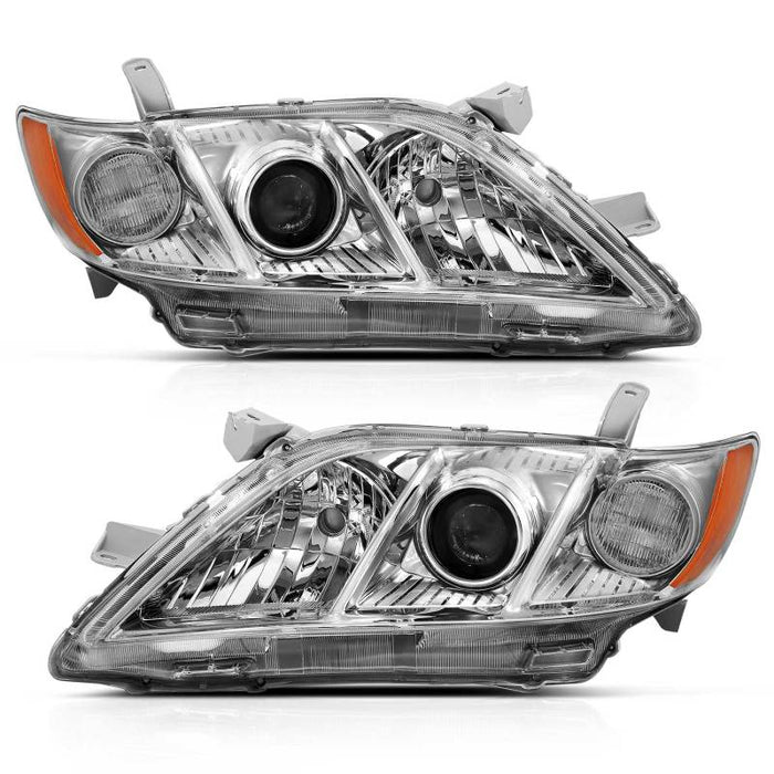 Anzo Fits 2007-2009 Toyota Camry Projector Headlight Chrome Amber (OE