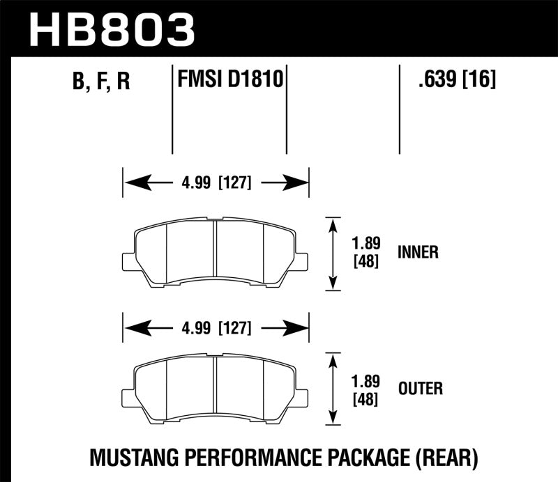 Fits Hawk 2015+ Ford Mustang GT 5.0L (Excluding GT350/GT350R/GT500) ER-1