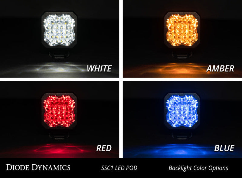 Diode Dynamics Stage Fits Series C1 LED Pod Pro - White Flood Standard RBL