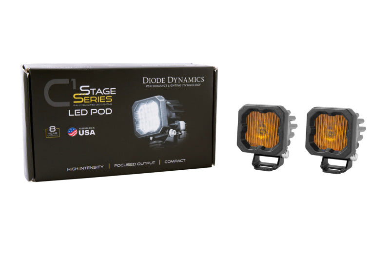 Diode Dynamics Stage Fits Series C1 LED Pod - Yellow SAE Fog Standard ABL (Pair)