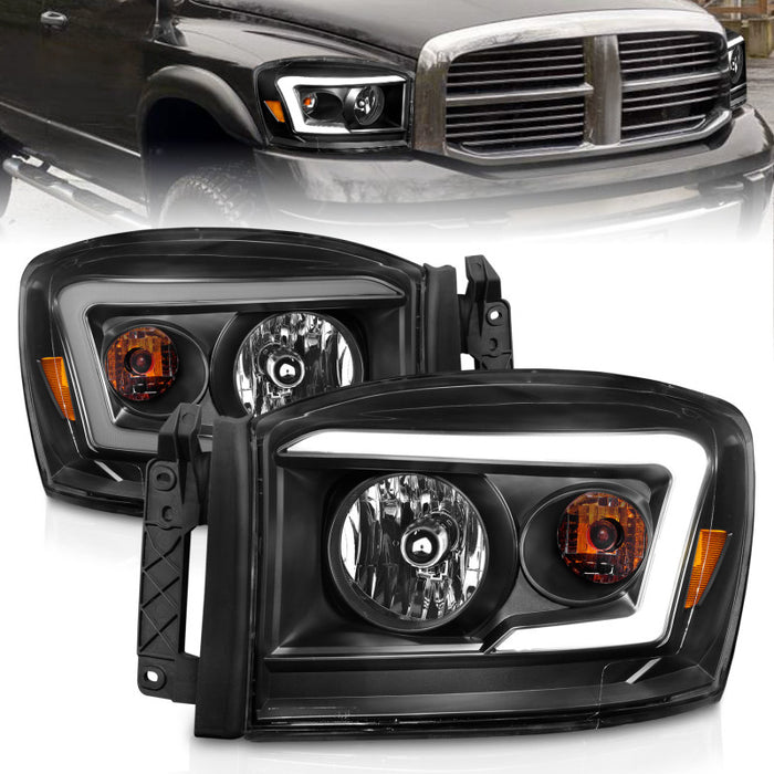 Anzo Fits 06-09 Dodge RAM 1500/2500/3500 Headlights Black Housing/Clear Lens (w/