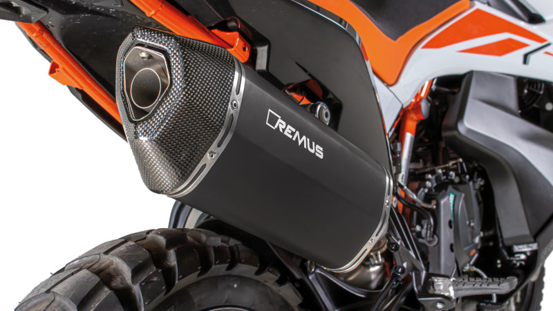 Remus Fits 2019 KTM 790 Adventure R Mod Black Hawk Black Slip On