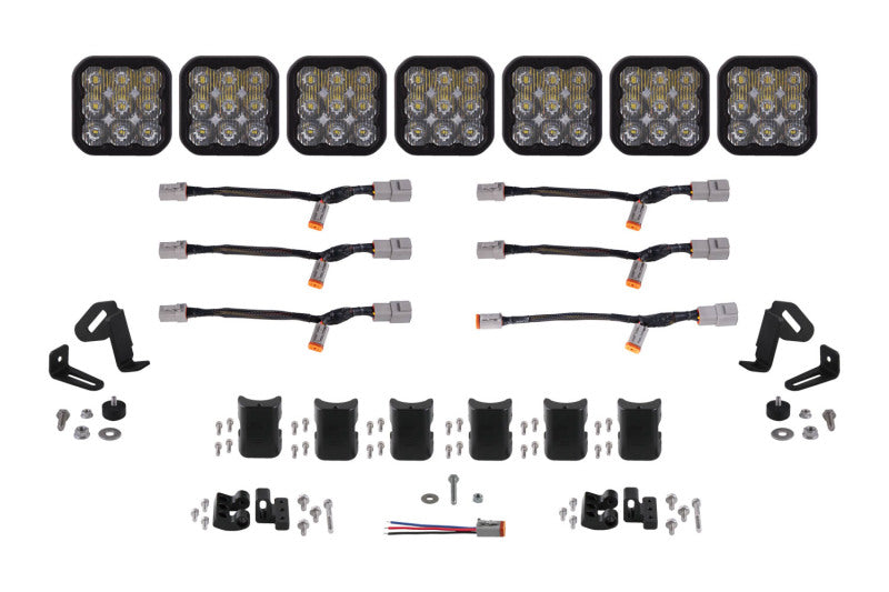 Diode Dynamics Fits SS5 Pro Universal CrossLink 7-Pod Lightbar - White Driving