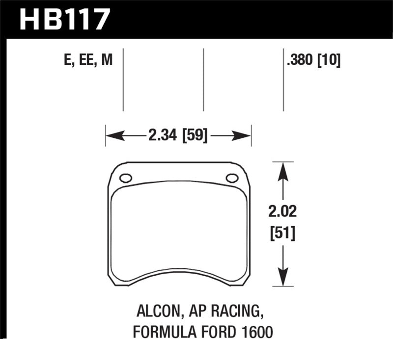 Fits Hawk AP Racing CP3696 Blue 9012 Race Brake Pads