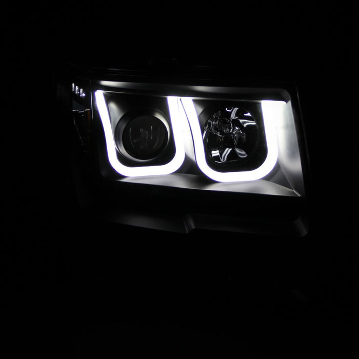 Anzo Fits 2009-2014 Ford F-150 Projector Headlights W/ U-Bar Black