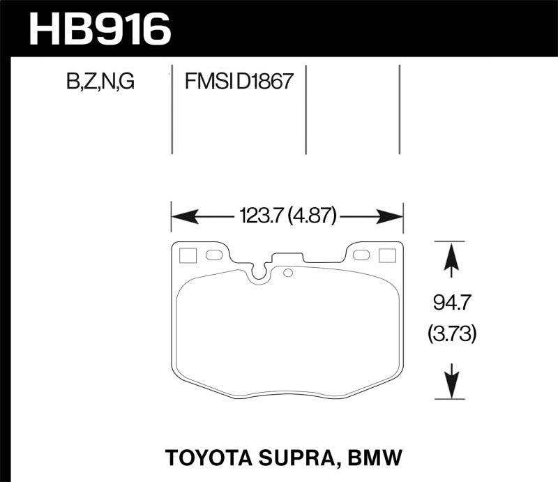 Fits Hawk 2020 Toyota Supra / 19-20 BMW Z4 HP+ Street Front Brake Pads