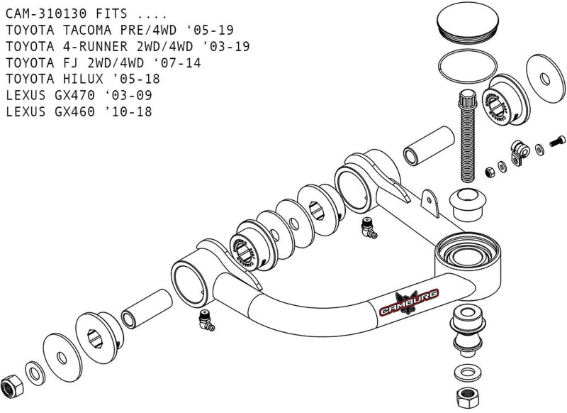 Camburg Fits Toyota Tacoma Pre/4WD 05-23 / 4-Runner 03-23 / FJ 07-14 1.25in