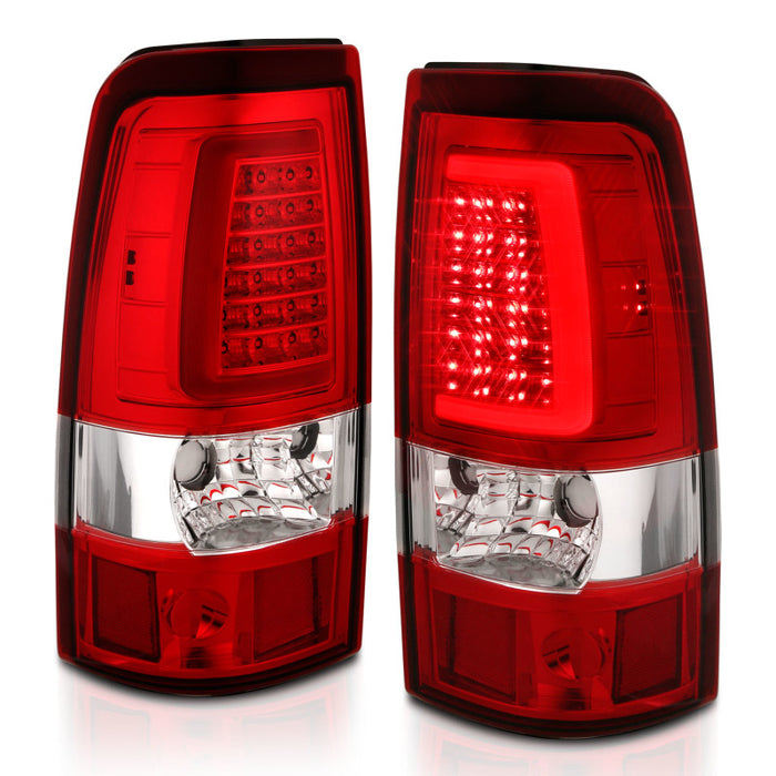 ANZO 2003-2006 Chevy Silverado 1500 LED Taillights Plank Style Chrome With