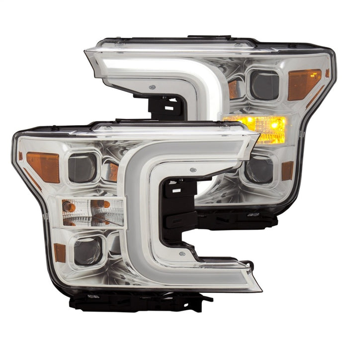 Anzo Fits 18-19 Ford F-150 Projector Headlights W/plank Style Switchback Chrome