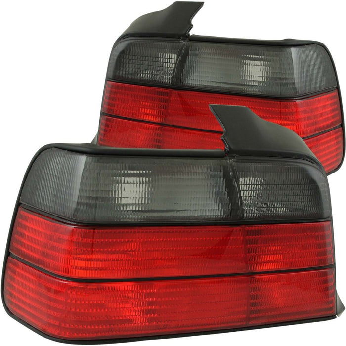 Anzo Fits 1992-1998 BMW 3 Series E36 Sedan Taillights Red/Smoke