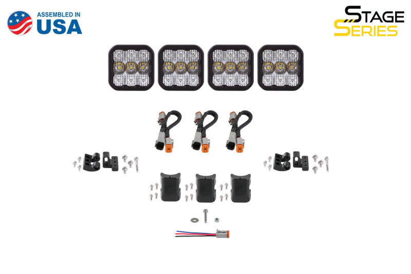 Diode Dynamics Fits SS5 Sport Universal CrossLink 4-Pod Lightbar - Yellow Combo