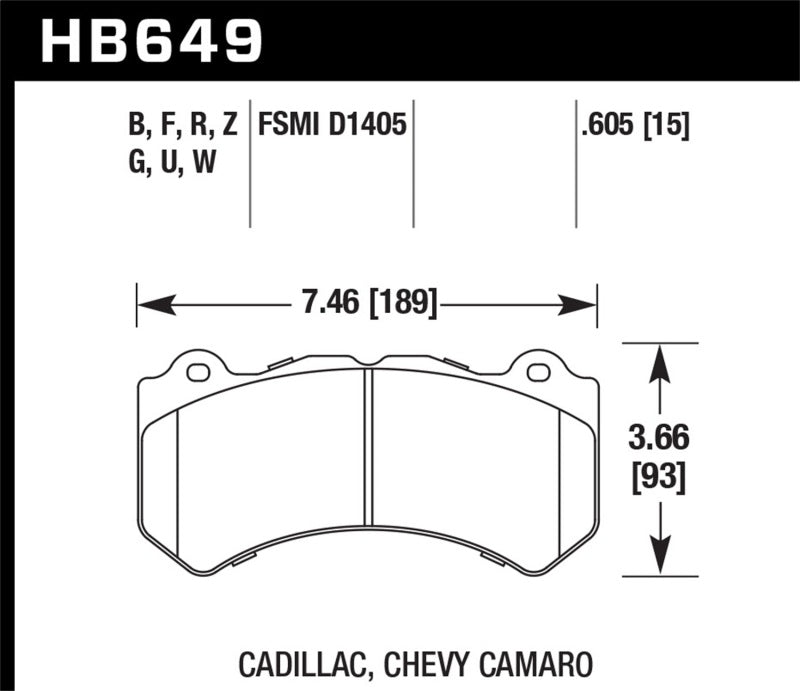 Fits Hawk 08-12 Cadillac CTS-V / 12 Jeep Grand Cherokee (WK2) SRT8 DTC-60 Front