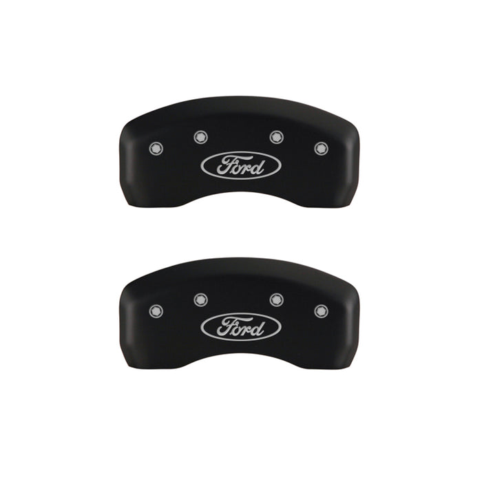 MGP Fits 4 Caliper Covers Engraved Front &amp; Rear Oval Logo/ford Red Finish