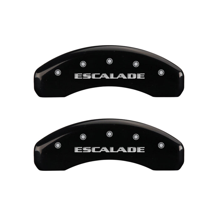 MGP Fits 4 Caliper Covers Engraved Front &amp; Rear Escalade Black Finish Silver