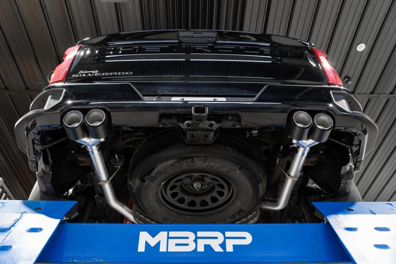 MBRP Fits 19-21 Chevy Silverado 1500 6.2L 2.5in Dual Split Rear Cat Back W/ Quad
