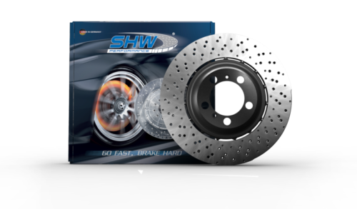 SHW PFR41887 Right Front Drilled-Dimpled Fits 20-21 Porsche 718 Cayman GT4 4.0L