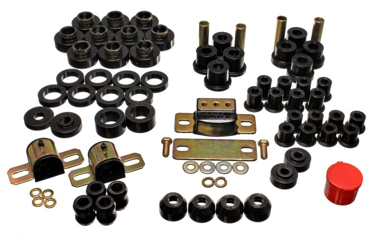 Fits Energy Suspension 80-86 Jeep CJ7 Black Hyper-Flex Master Bushing Set