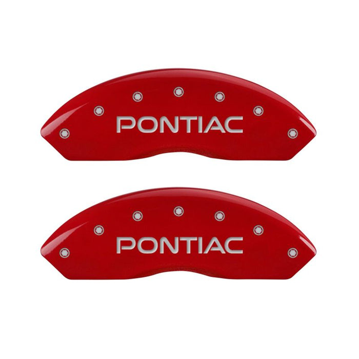 MGP Fits 4 Caliper Covers Engraved Front Pontiac Engraved Rear GXP Red Finish