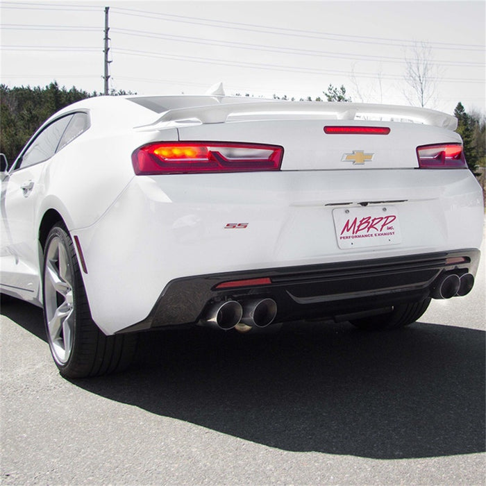 MBRP Fits 2016+ Chevy Camaro SS 6.2L 3in Dual Cat-Back Quad Tip Exhaust Street