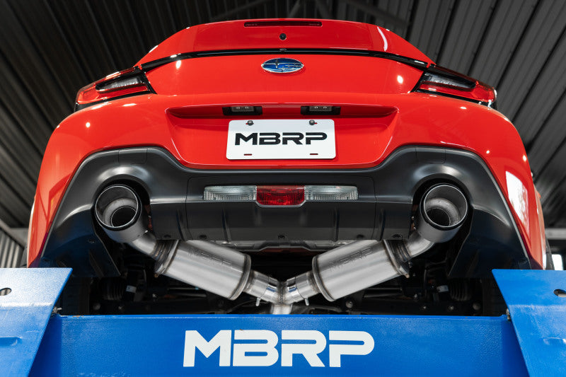 MBRP Fits 13-22 Subaru BRZ 2.0L/ 2.4L 3in Dual Split Rear Cat Back W/cf Tips-