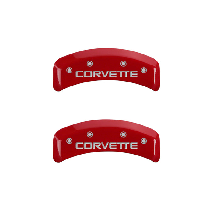 MGP Fits 4 Caliper Covers Gloss Red Engraved With Corvette C4 (Full Kit 4