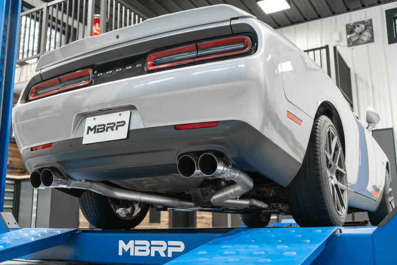 MBRP Fits 15-16 Dodge Challenger 5.7L HEMI SS 3in Quad Split Rear Exit W/ Carbon