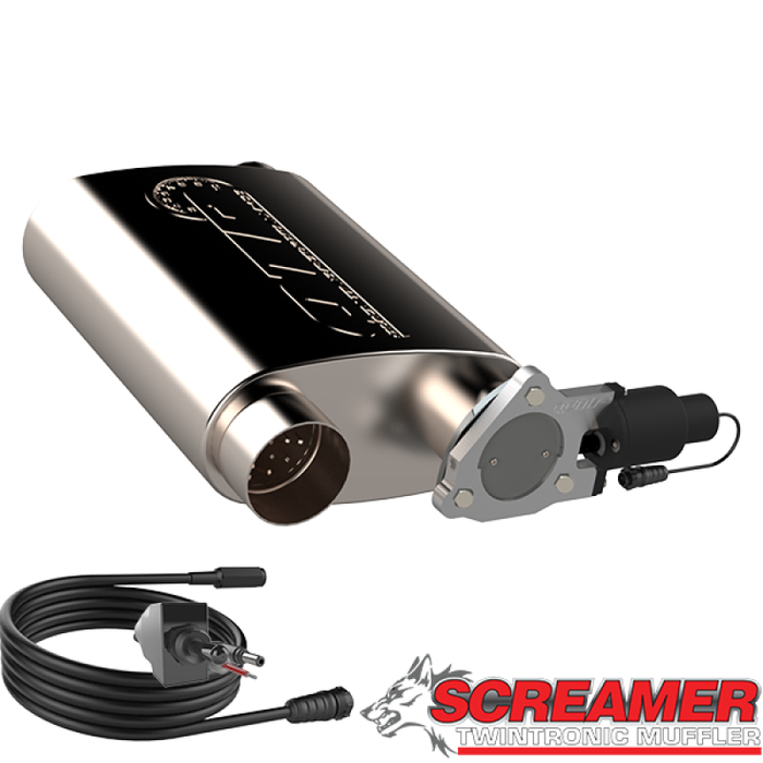 QTP 3in Weld-On 304SS Screamer Muffler W/bolt-on QTEC Fits Electric Cutout