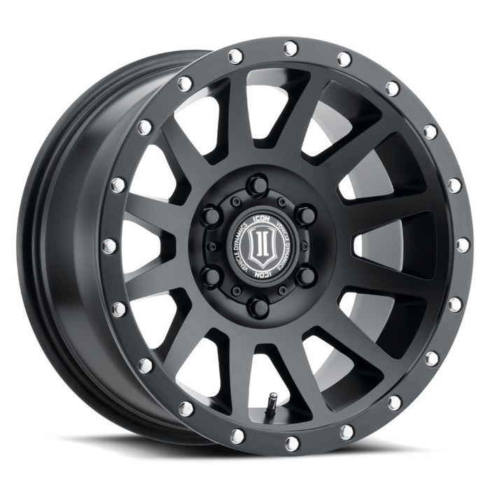 ICON Compression 17x8.5 6x5.5 0mm Offset 4.75in BS 106.1mm Bore Satin Fits Black