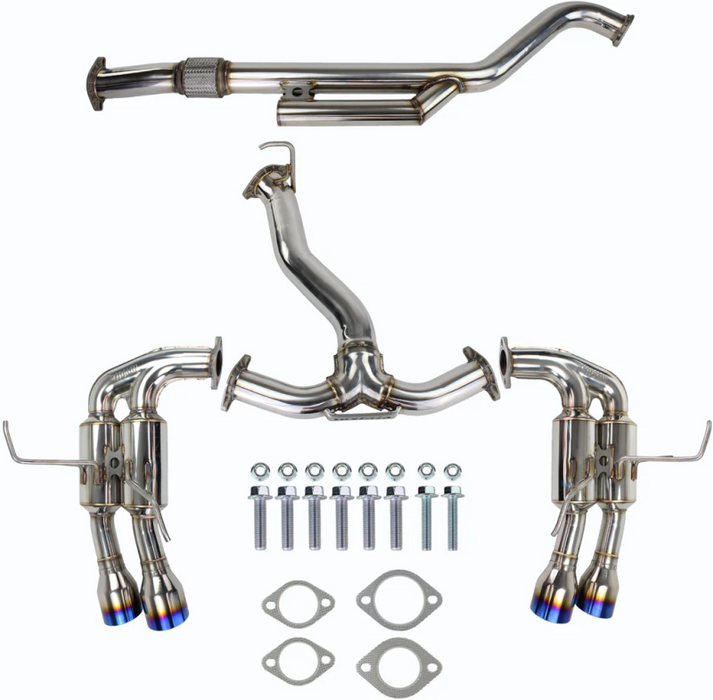 Invidia Fits 2022+ Subaru WRX Gemini Single Layer Quad Titanium Tip Cat-Back