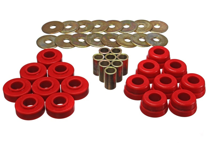 Fits Energy Suspension Gm Body Mount Set W/Hardware - Red