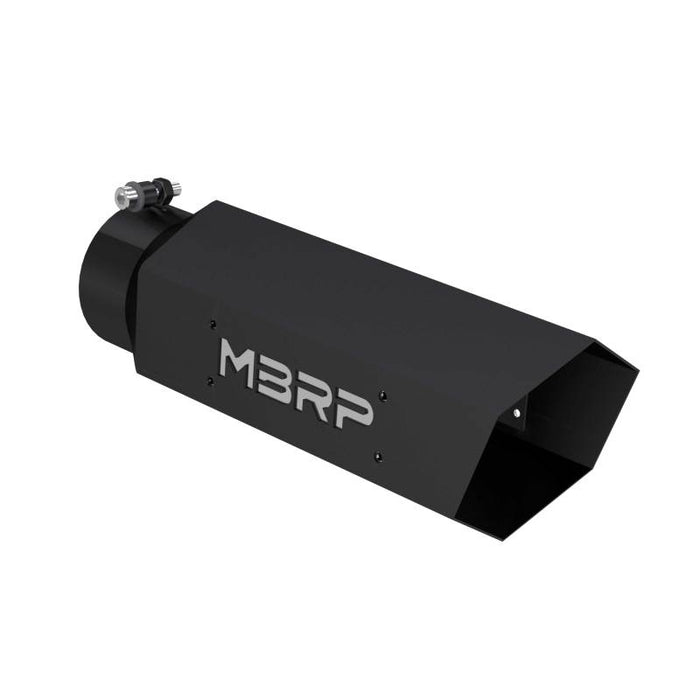 MBRP Fits Universal Hex Tip 4in Inlet 16in Length W/ Logo - Black Coated