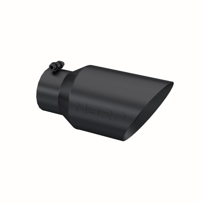 MBRP Fits Universal Tip 6 O.D. Dual Wall Angled 4 Inlet 12 Length - Black Finish