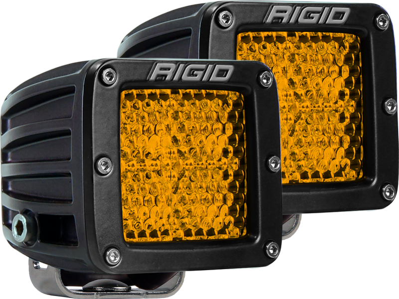 Fits Rigid Industries D-Series - Diffused Rear Facing High/Low - Amber - Pair