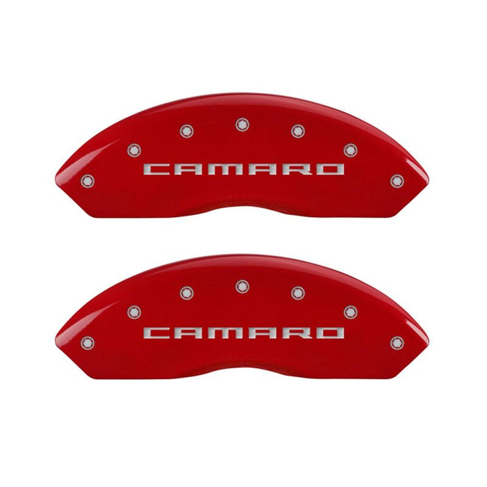 MGP Fits 4 Caliper Covers Engraved Front Gen 5/Camaro Engraved Rear Gen 5/RS Red