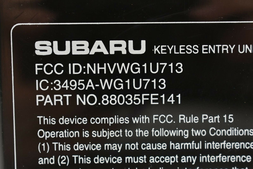 2004-2007 Subaru WRX STI Keyless Entry Unit 88035FE141 OEM 04-07
