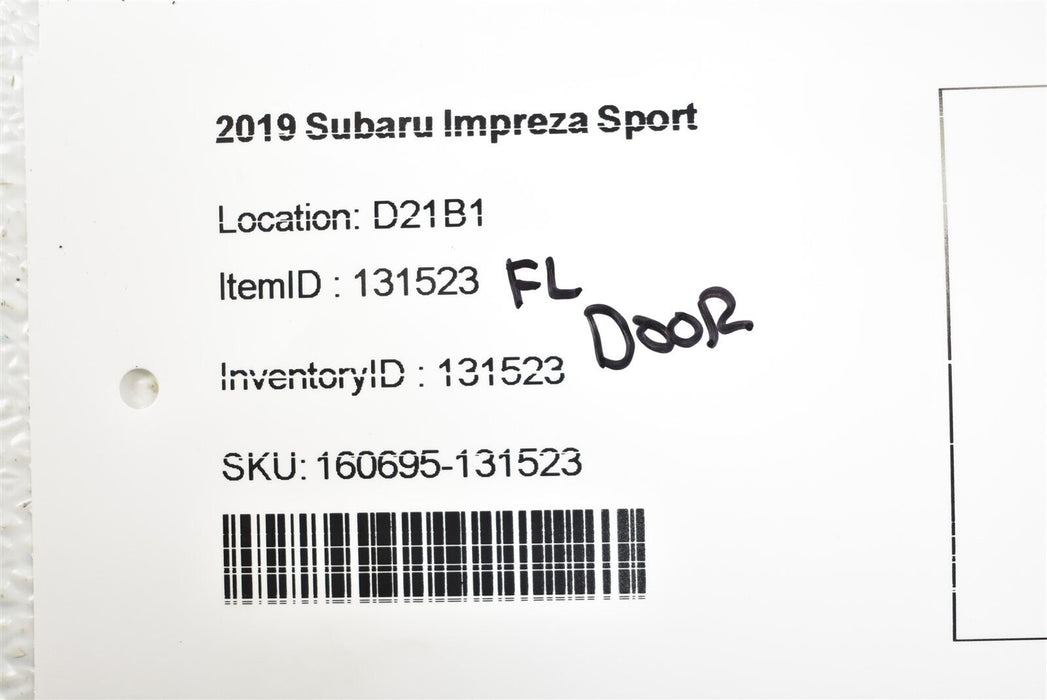 2017-2019 Subaru Impreza Sport Front Left Door Harness Wiring Wires OEM 17-19