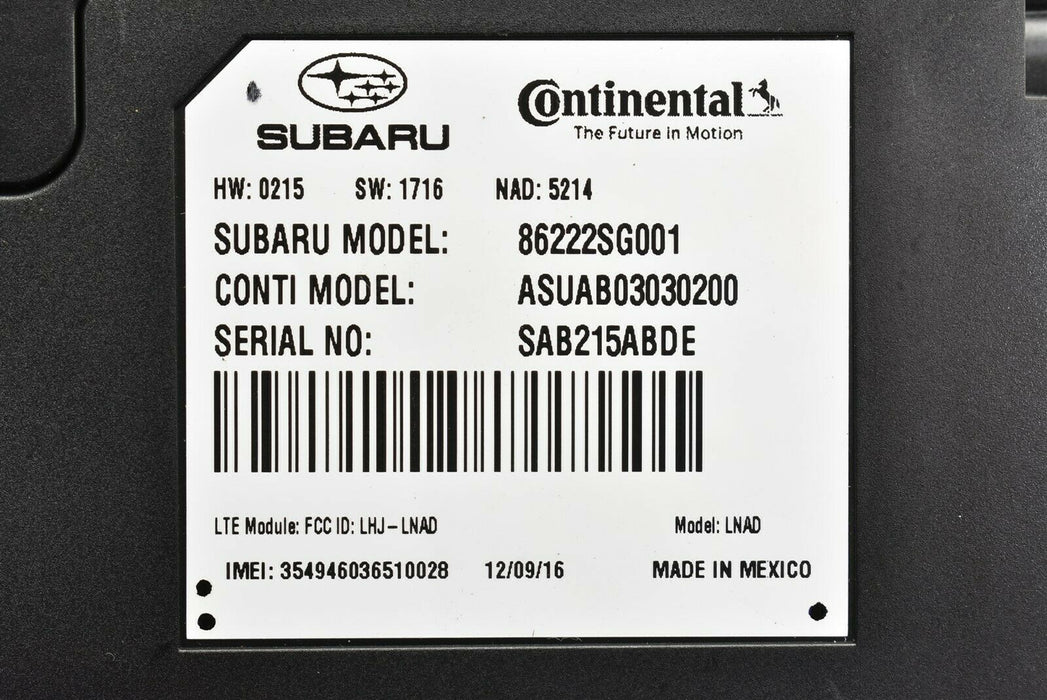 2015-2020 Subaru WRX STI Telematics Control Module 86222SG001 OEM 15-20