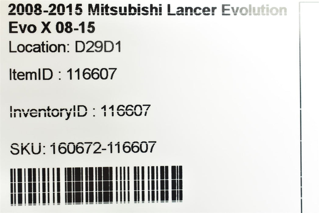 08-15 Mitsubishi Evolution X Left Bracket Rear Lower 2008-2015