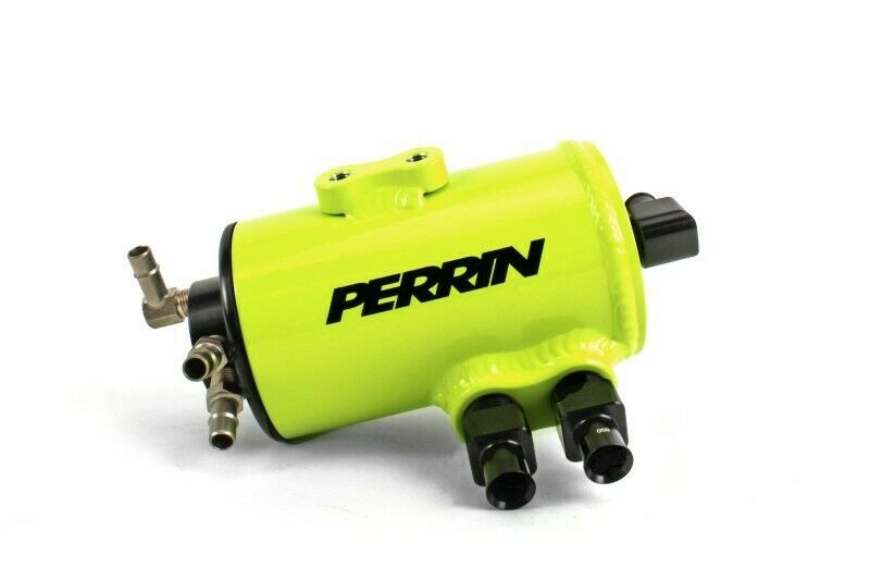 Perrin Performance Neon Yellow Air Oil Separator for Subaru WRX / STI 02-07