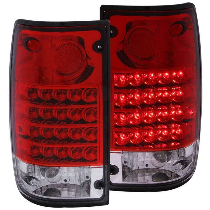 Anzo USA LED Taillights Red/Clear Fits 1989-1995 Toyota Pickup