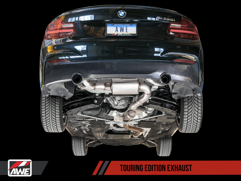 AWE 3010-33034 Tuning for BMW F22 M235i/M240i Touring A/B Exhaust-Black (102mm)