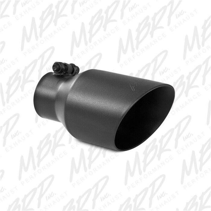 MBRP T5123BLK Single Stainless Steel Exhaust Tip - 2.5" Inlet, I.D., 8" Long
