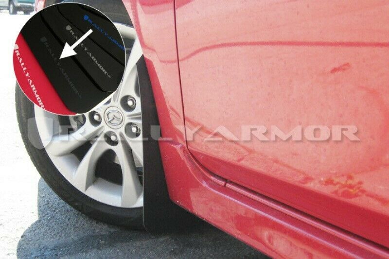 Rally Armor Black Mud Flap w/ Grey Logo For 10-13 Mazda3/Speed3