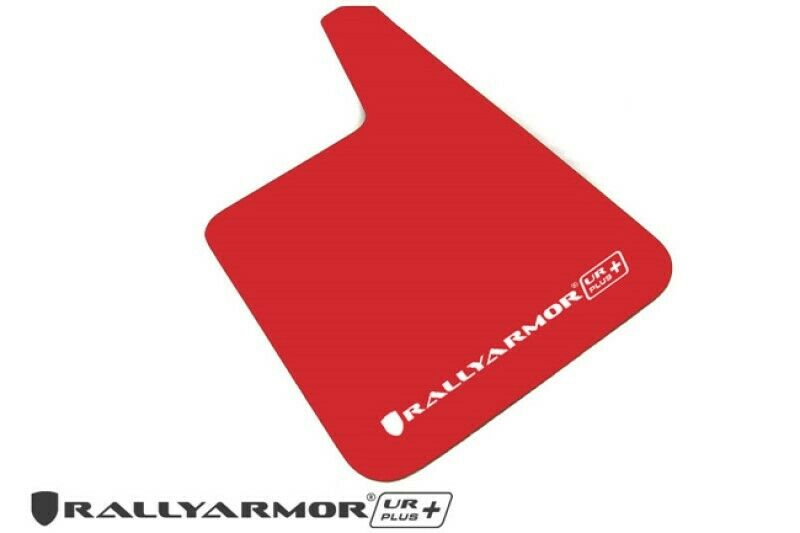 Rally Armor Universal fitment (no hardware) UR Plus Red Mud Flap w/ White Logo