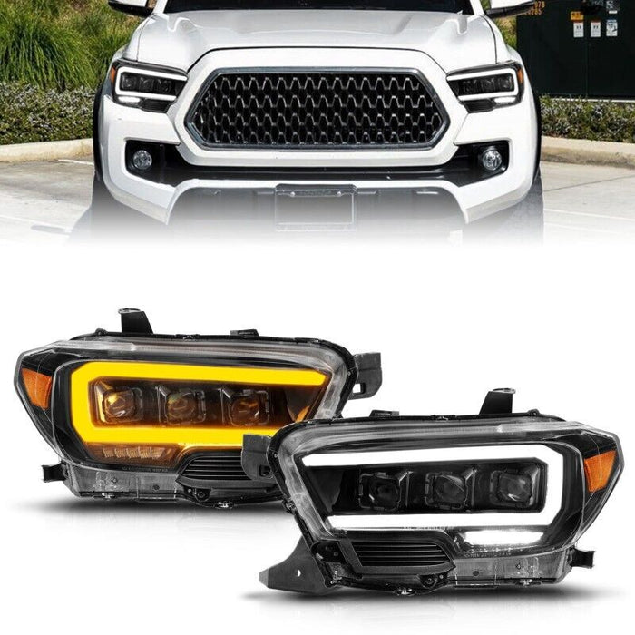 Anzo 111563 Full LED Projector Plank Style Headlights For Tacoma 2016-2022 Black