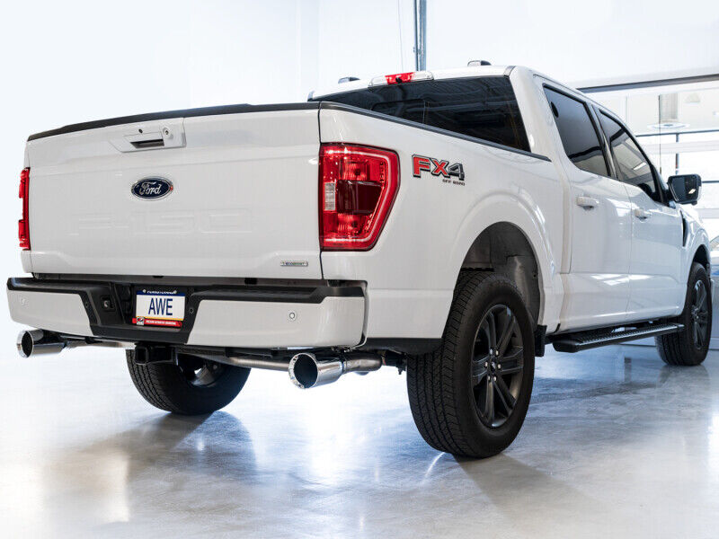 AWE Tuning 3015-32105 for 21+ Ford F150 Dual Split Rear Exhaust-5" Chrome Tips