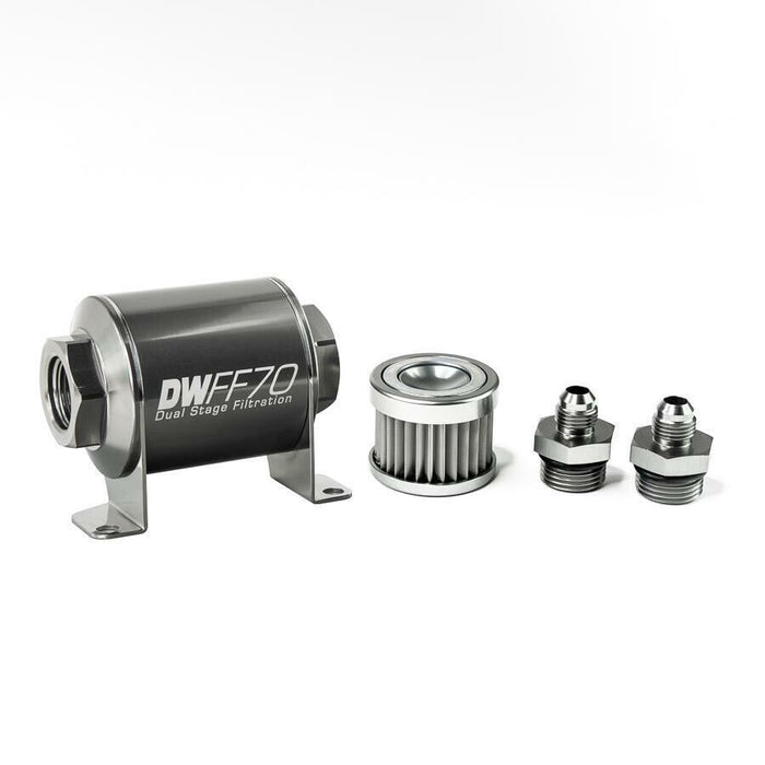 DeatschWerks In-Line Fuel Filter Kit -6AN 5 Micron 70mm 8-03-070-005K-6